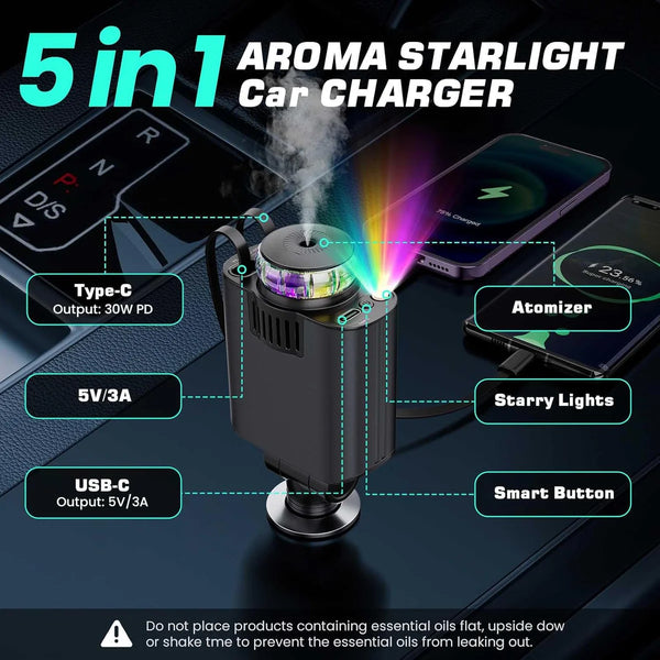 5-in-1 Car Charger with Star light